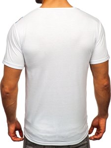 Balti vyriški marškinėliai su kalėdiniu antspaudu Bolf KS2512