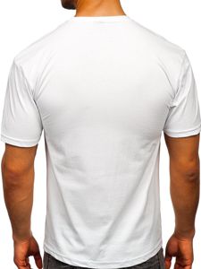 Balti vyriški marškinėliai su paveikslėliu Bolf 14333