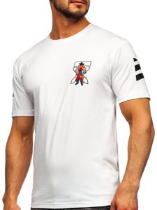 Balti vyriški marškinėliai su paveikslėliu Bolf 14404