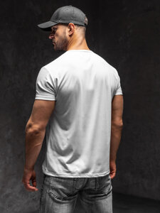 Balti vyriški marškinėliai su paveikslėliu Bolf KS2098