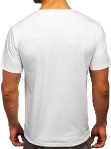 Balti vyriški marškinėliai su paveikslėliu Bolf KS2620
