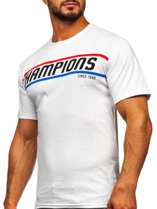 Balti vyriški marškinėliai su paveikslėliu Bolf SS10953