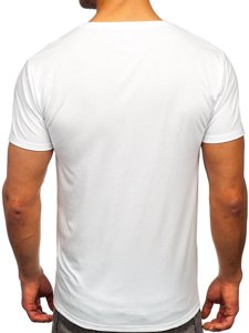 Balti vyriški marškinėliai su paveikslėliu Bolf Y70007