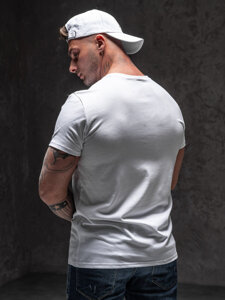 Balti vyriški marškinėliai su paveikslėliu Bolf Y70012