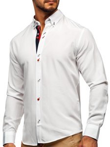 Balti vyriški marškiniai ilgomis rankovėmis Bolf 20710