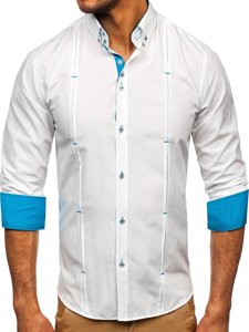 Balti vyriški marškiniai ilgomis rankovėmis Bolf 20725