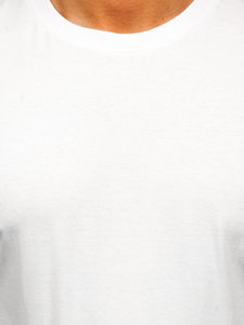 Balti vyriški medvilniniai marškinėliai be paveikslėlio Bolf 192397