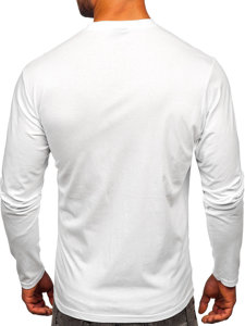 Balti vyyriški marškinėliai ilgomis rankovėmis su paveikslėliu Bolf 146745