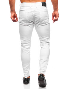 Baltos vyriškos džinsinės kelnės skinny fit Bolf R927