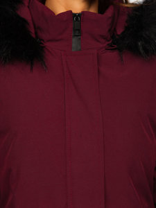 Bordinė moteriška dygsniuota žieminė striukė su gobtuvu Bolf 23071