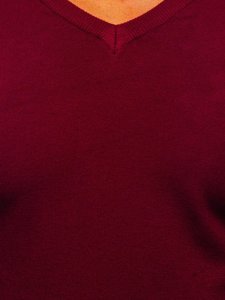 Bordinis vyriškas megztinis su V kaklu Bolf YY03