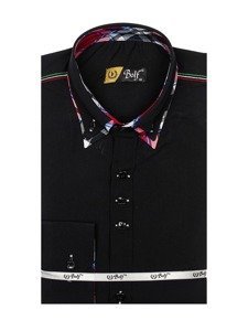 Elegentiški vyriški marškiniai ilgomis rankovėmis juodi Bolf 2705