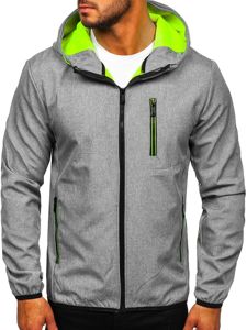 Grafito spalvos vyriška demisezoninė striukė softshell Bolf KS2195