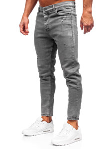 Grafito spalvos vyriškos džinsinės kelnės skinny fit Bolf 5909