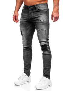 Grafito spalvos vyriškos džinsinės kelnės slim fit Bolf MP0031G