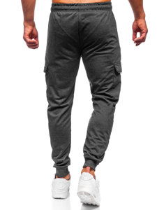 Grafito spalvos vyriškos jogger cargo kelnės Bolf JX5068
