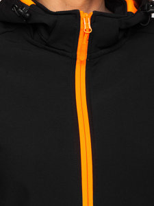 Juoda su oranžine moteriška demisezoninė striukė softshell Bolf HH018