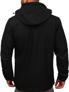 Juoda su oranžine vyriška demiseoninė striukė softshell Bolf WX088A