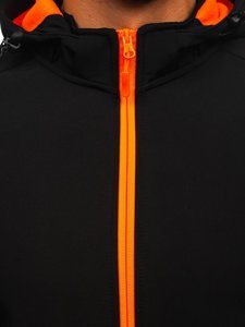 Juoda su oranžine vyriška demisezoninė striukė softshell Bolf HH017