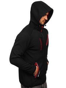 Juoda su raudona vyriška striukė softshell Bolf HH023