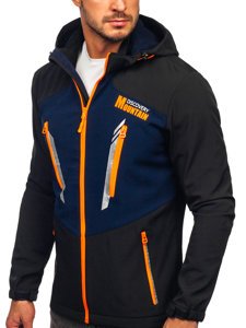 Juoda su tamsiai mėlyna vyriška striukė softshell Bolf HH022