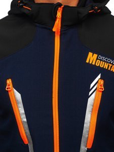 Juoda su tamsiai mėlyna vyriška striukė softshell Bolf HH022