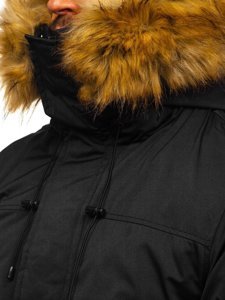 Juoda vyriška žieminė parka striukė alaska Bolf HZ8109