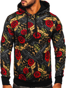 Juodas vyriškas džemperis su gobtuvu Bolf 141008