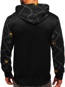 Juodas vyriškas džemperis su paveikslėliu ir gobtuvu Bolf HM630