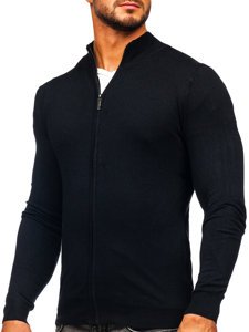Juodas vyriškas užsegamas megztinis Bolf YY07