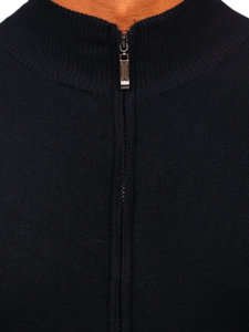 Juodas vyriškas užsegamas megztinis Bolf YY07