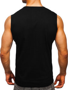 Juodi marškinėliai tank top su paveikslėliu Bolf 14807