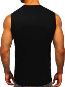 Juodi marškinėliai tank top su paveikslėliu Bolf 14811