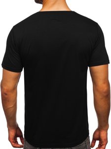 Juodi vyriški marškinėliai su paveikslėliu Bolf KS2652