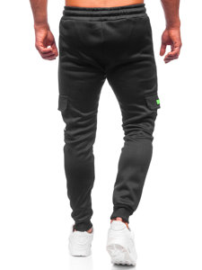 Juodos pašiltintos vyriškos jogger cargo kelnės Bolf HW2202