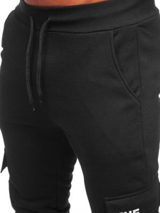 Juodos pašiltintos vyriškos jogger cargo kelnės Bolf HW2205