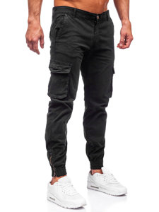 Juodos vyriškos džinsinės jogger cargo kelnės Bolf J679