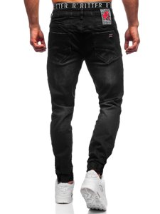 Juodos vyriškos džinsinės jogger kelnės Bolf 61038W0