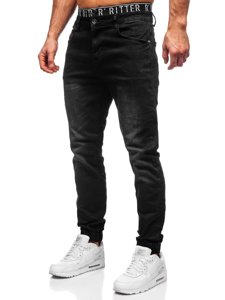 Juodos vyriškos džinsinės jogger kelnės Bolf 61038W0