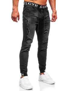 Juodos vyriškos džinsinės jogger kelnės Bolf KA1131