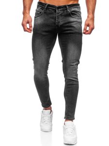 Juodos vyriškos džinsinės kelnės skinny fit Bolf R927