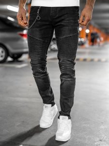 Juodos vyriškos džinsinės kelnės slim fit Bolf 61025W0