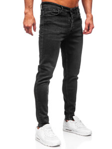 Juodos vyriškos džinsinės kelnės slim fit Bolf 6131