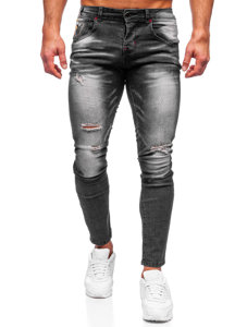 Juodos vyriškos džinsinės kelnės slim fit Bolf MP0024N