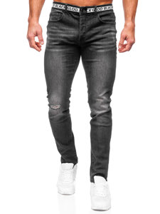 Juodos vyriškos džinsinės kelnės slim fit Bolf MP0083N