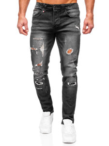 Juodos vyriškos džinsinės kelnės slim fit Bolf MP0086N