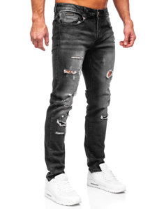 Juodos vyriškos džinsinės kelnės slim fit Bolf MP0086N