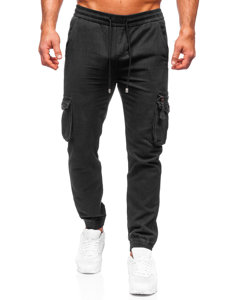 Juodos vyriškos jogger cargo kelnės Bolf MP0181N