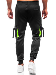 Juodos vyriškos sportinės jogger cargo kelnės Bolf 8K1116