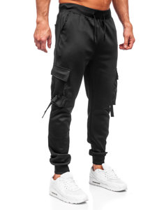 Juodos vyriškos sportinės jogger cargo kelnės Bolf 8K1118